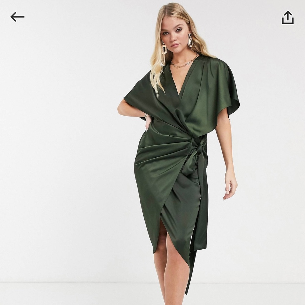 Wrap Kimono Midi Dress